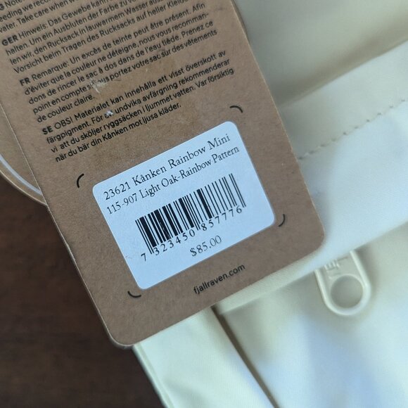 NWT Fjallraven Kanken Rainbow Mini Backpack in Light Oak - Picture 3 of 11